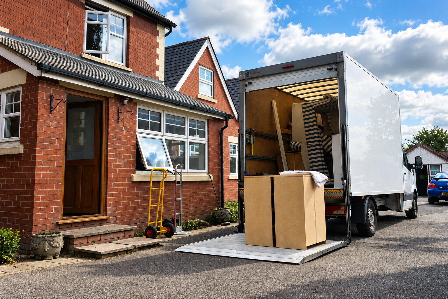 Lutonvan at a home move
