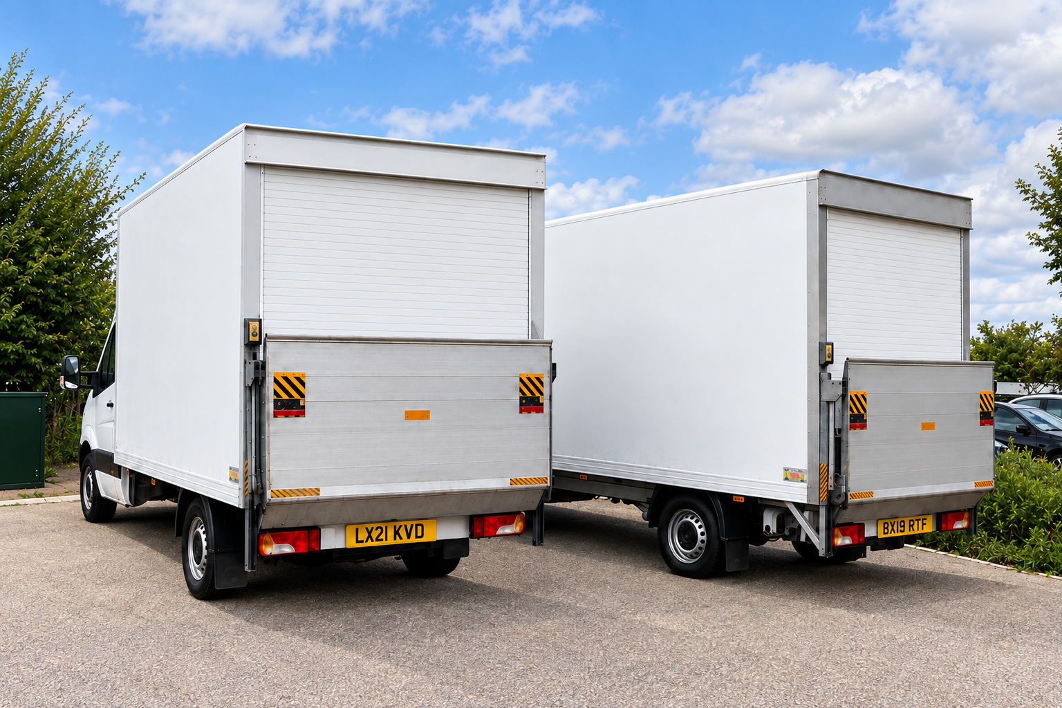 Two Luton vans ready for a longer journey